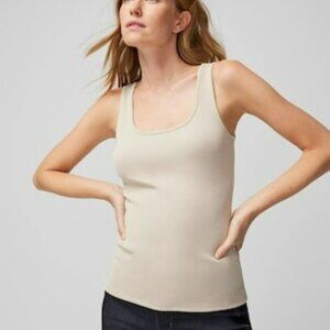 WHBM® White House Black Market FORME Rib Scoop Tank in Biscotti Size S NWT